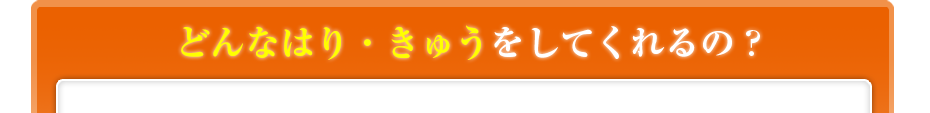 どんなはり・きゅうをしてくれるの?